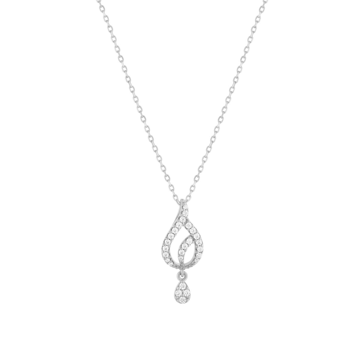 Collier argent 925 et zirconias 45cm