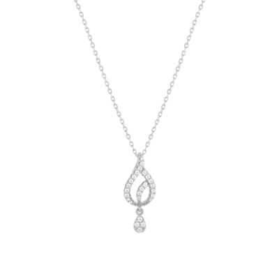 Collier argent 925 et zirconias 45cm - vue 1