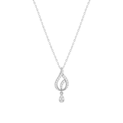Collier argent 925 et zirconias 45cm