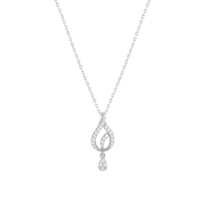 Collier argent 925 et zirconias 45cm - vue 1