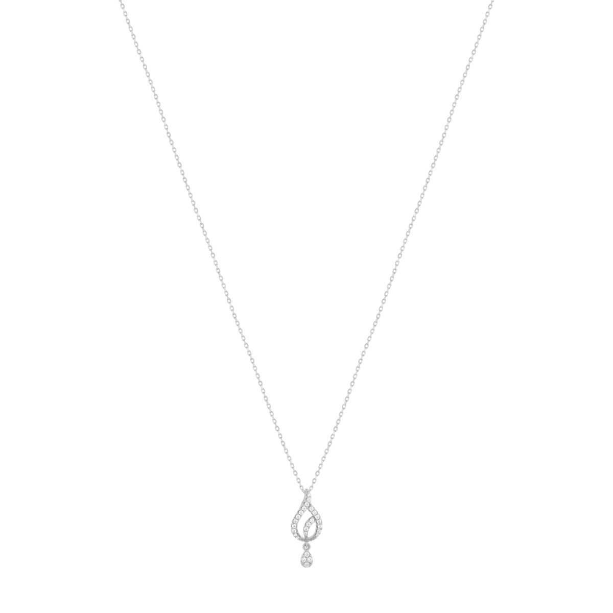 Collier argent 925 et zirconias 45cm - vue 2