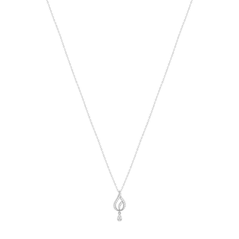 Collier argent 925 et zirconias 45cm - vue 2