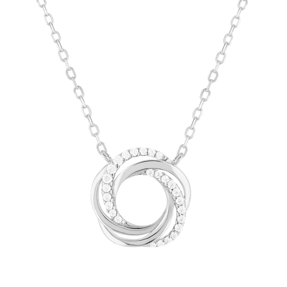 Collier argent 925 et zirconias 45cm