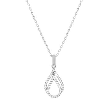 Collier argent 925 et zirconias 45cm