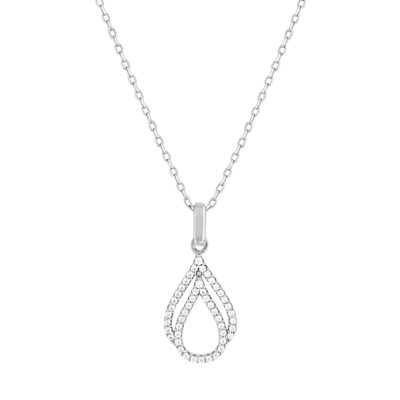Collier argent 925 et zirconias 45cm - vue 1