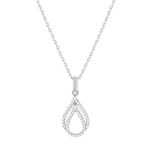 Collier argent 925 et zirconias 45cm