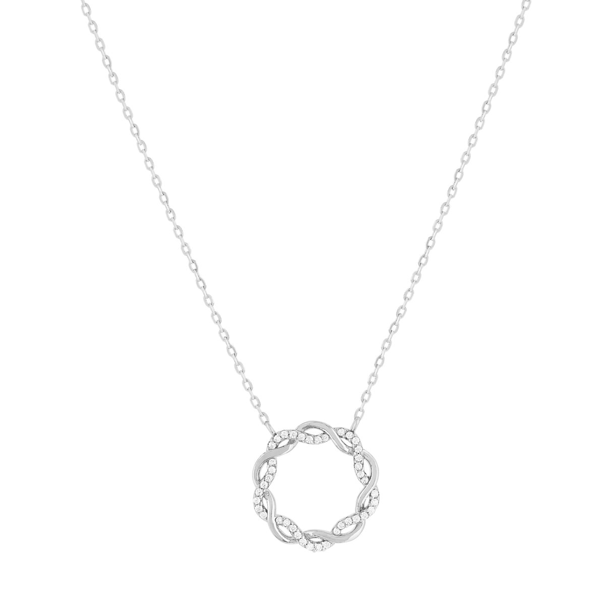 Collier argent 925 et zirconias 45cm