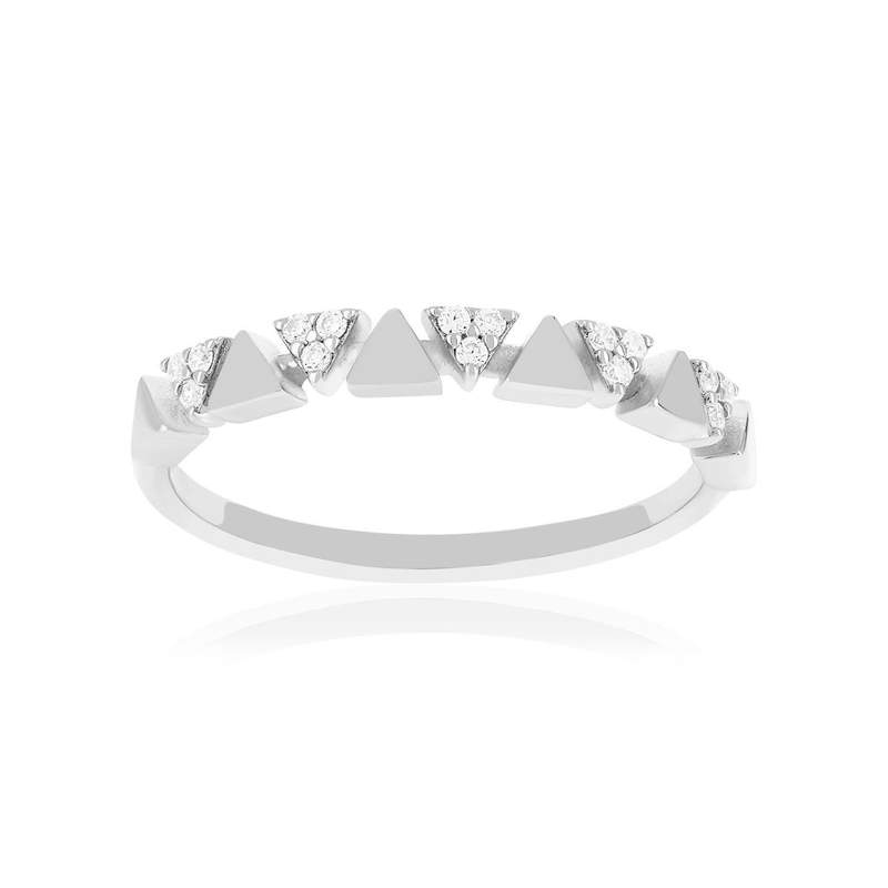 Bague argent 925 et zirconias - vue 1