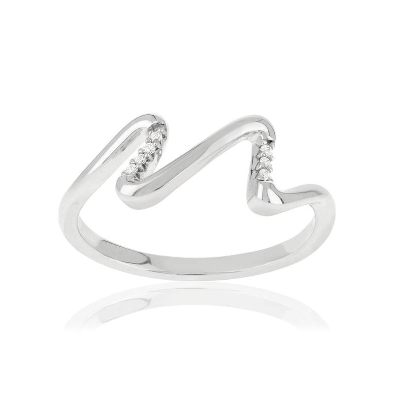 Bague argent 925 et zirconias - vue 1