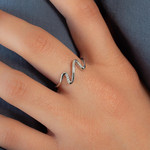 Bague argent 925 et zirconias - vue porté 1