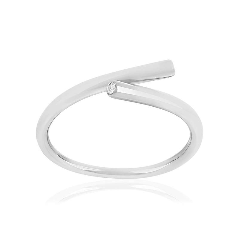 Bague argent 925 et zirconias - vue 1