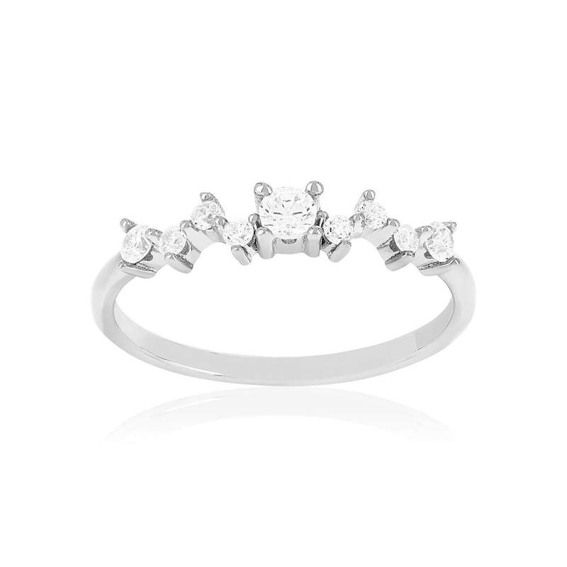 Bague argent 925 et zirconias - vue 1
