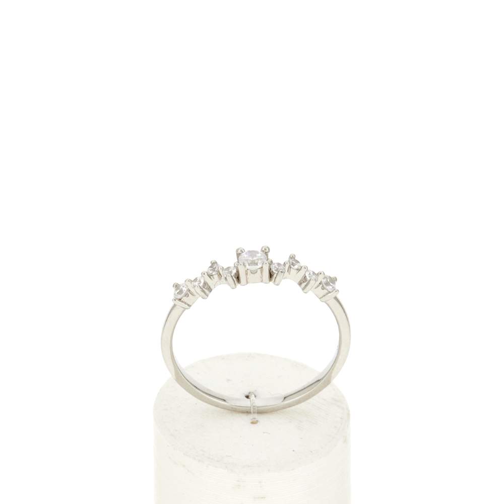 Bague argent 925 et zirconias - vue 1
