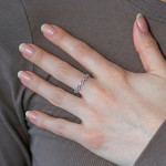 Bague argent 925 et zirconias - vue porté 1