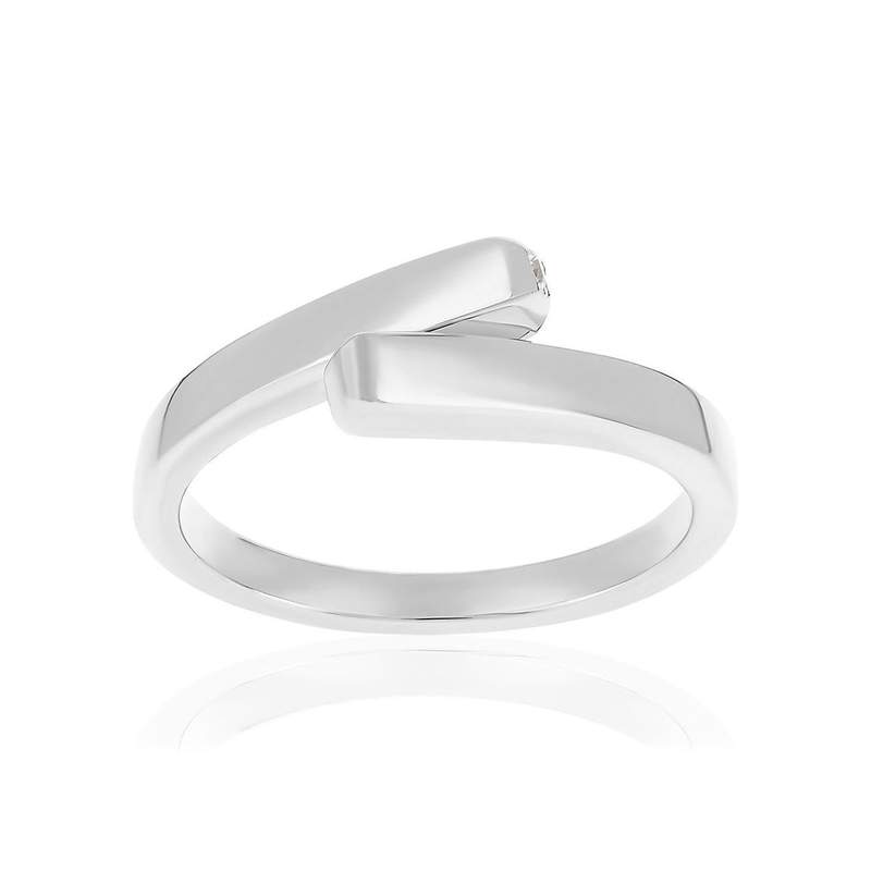 Bague argent 925 et zirconias - vue 1