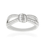 Bague argent 925 et zirconias - vue 1