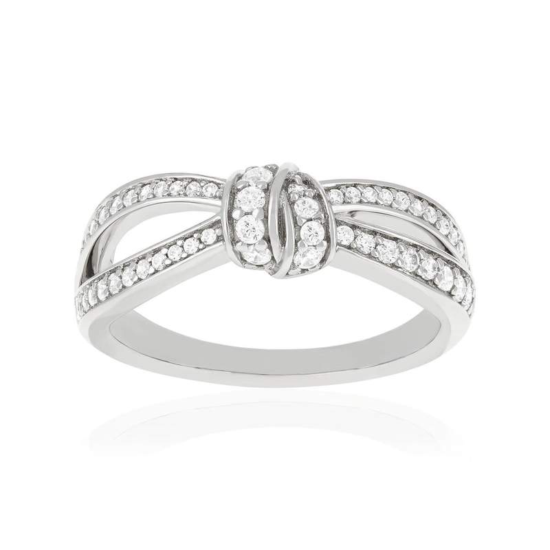 Bague argent 925 et zirconias - vue 1