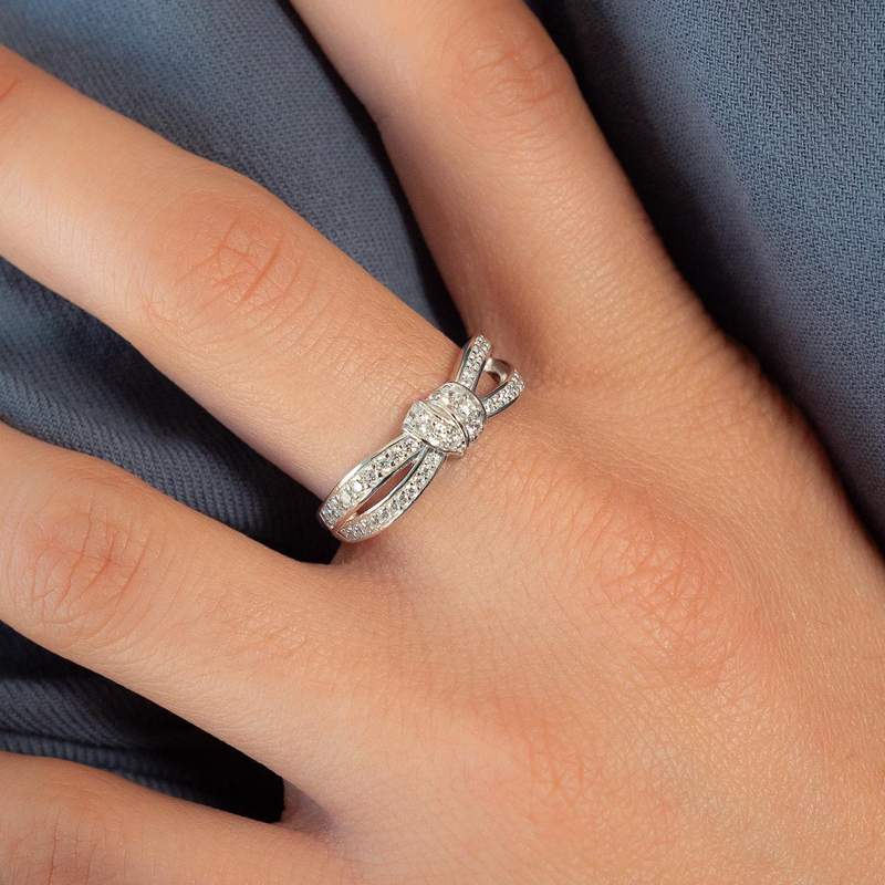 Bague argent 925 et zirconias - vue porté 1
