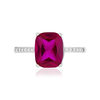 Bague argent 925 rubis synthétique rouge et zirconias - vue V3