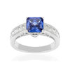 Bague argent 925 zirconias bleu et blanc - vue V1