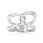Bague argent 925 et zirconias - vue 1