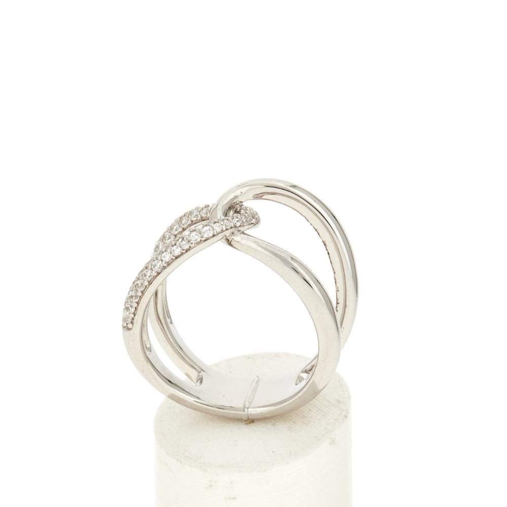 Bague argent 925 et zirconias - vue 2
