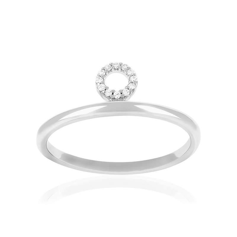 925 sterling silver ring with zirconia stones - view 1