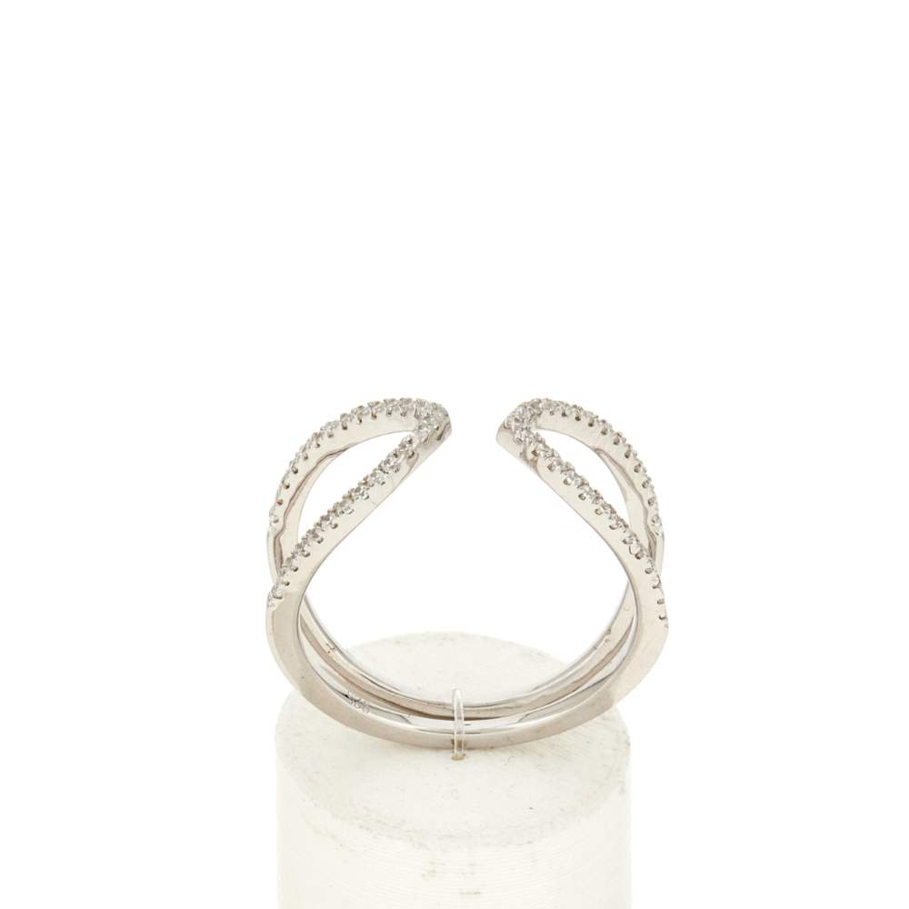 Bague argent 925 et zirconias - vue 2