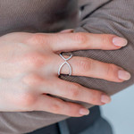 Bague argent 925 et zirconias - vue porté 1