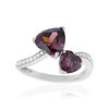 Bague argent 925 zirconias violet et blanc - vue V1