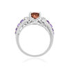 Bague argent 925 zirconias violet, rose et blanc - vue V2