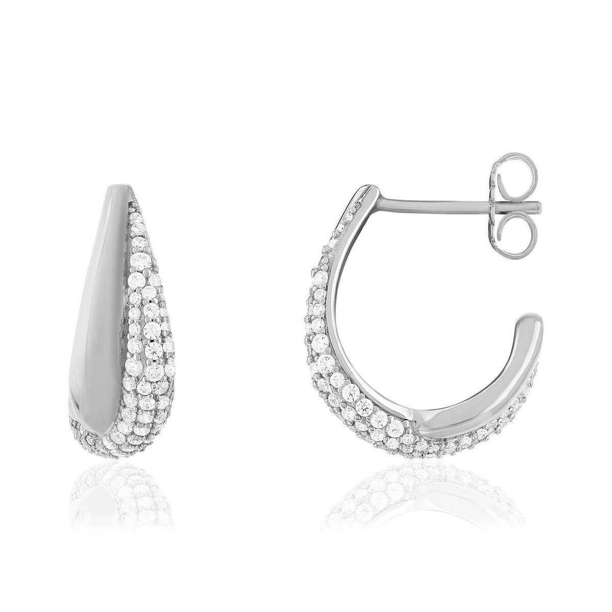 Boucles d'oreilles argent 925 et zirconias