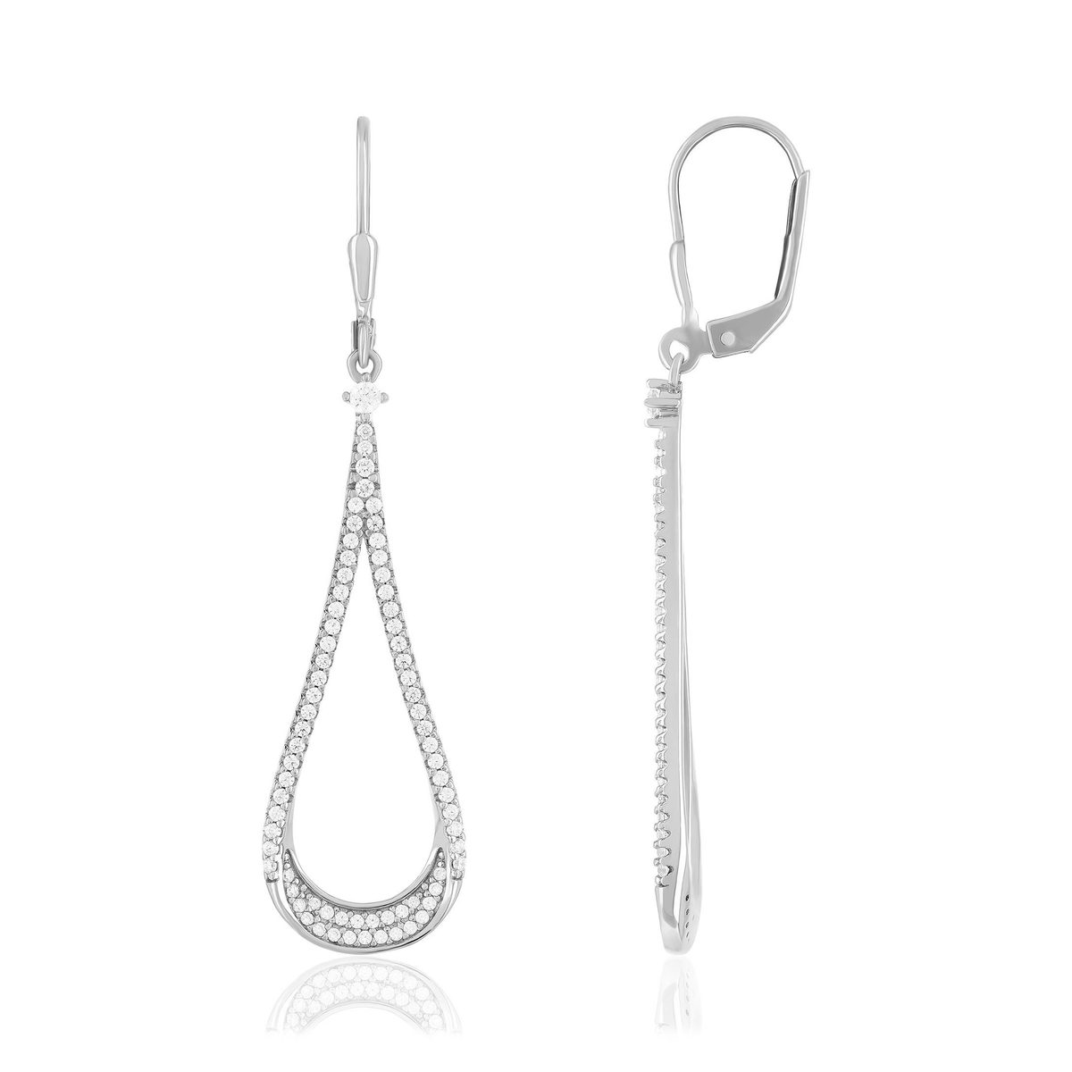 Boucles d'oreilles argent 925 et zirconias