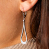 Boucles d'oreilles argent 925 et zirconias - vue Vporté 2