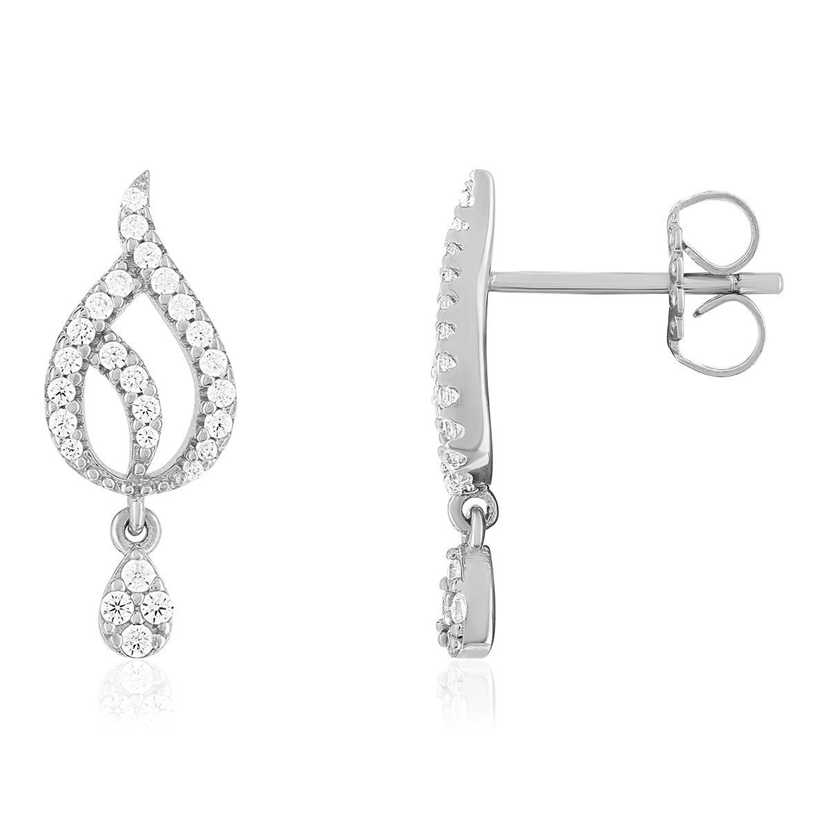 Boucles d'oreilles argent 925 et zirconias