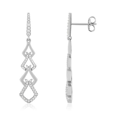 Boucles d'oreilles argent 925 et zirconias - vue 1