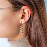 Boucles d'oreilles argent 925 et zirconias - vue porté 1