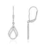 925 sterling silver and cubic zirconia earrings - view 1