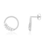 Boucles d'oreilles argent 925 et zirconias - vue 1
