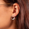 Boucles d'oreilles argent 925 et zirconias - vue Vporté 1