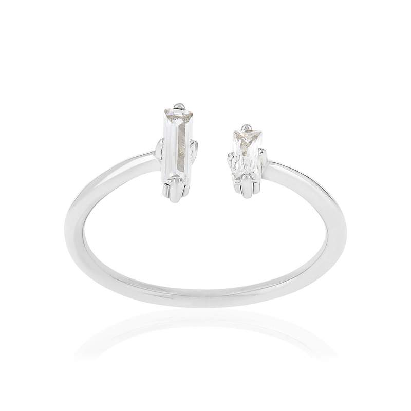 Bague argent 925 zirconias - vue 1