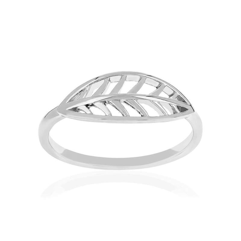 Bague argent 925 motif feuille - vue 1