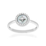 Bague argent 925 nacre et zirconias - vue 1