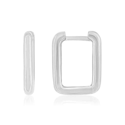 Créoles argent 925 rectangulaires