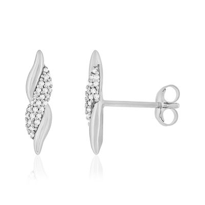 Boucles d'oreilles argent 925 et zirconias - vue 1