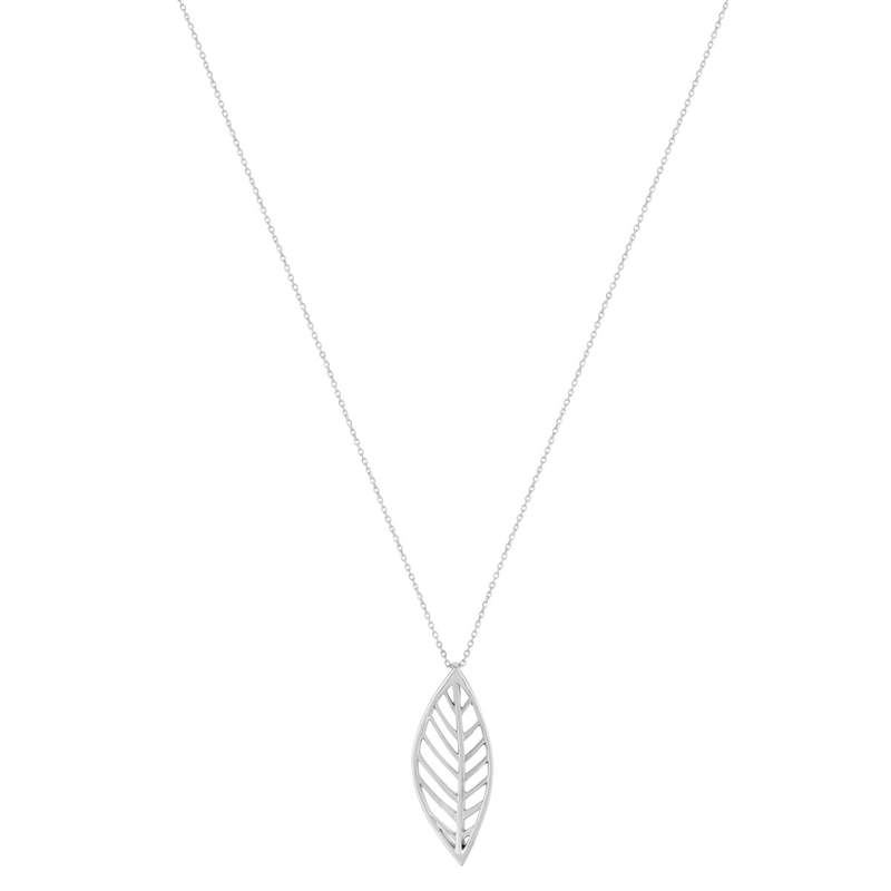 Collier argent 925 motif feuille 45cm - vue 2