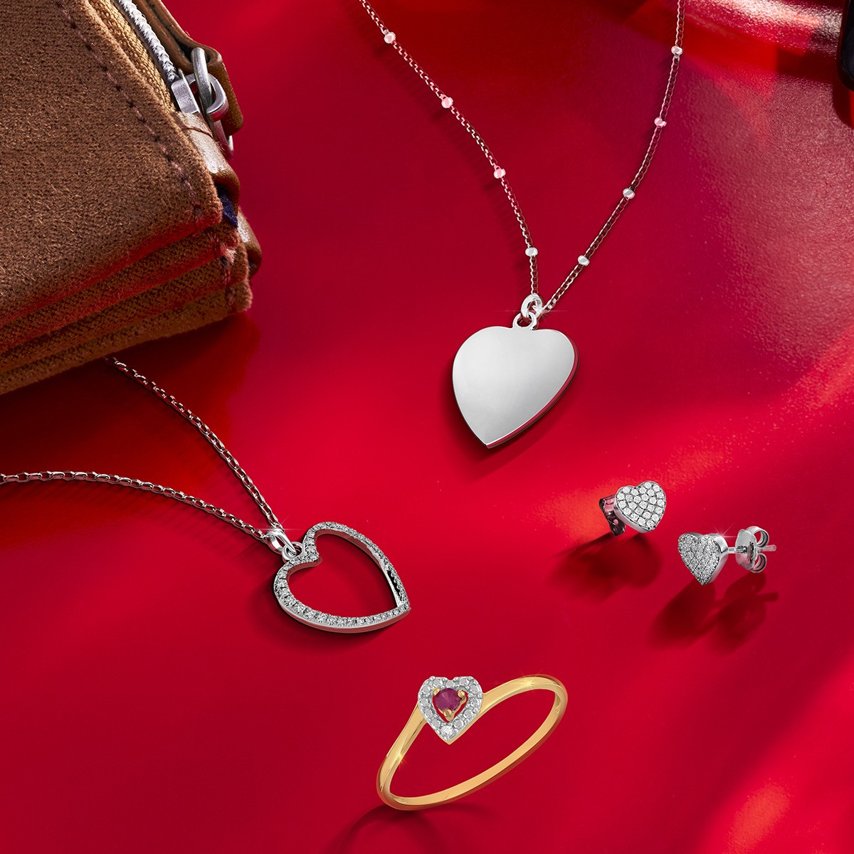 Collier argent 925 coeur 45cm - vue D1