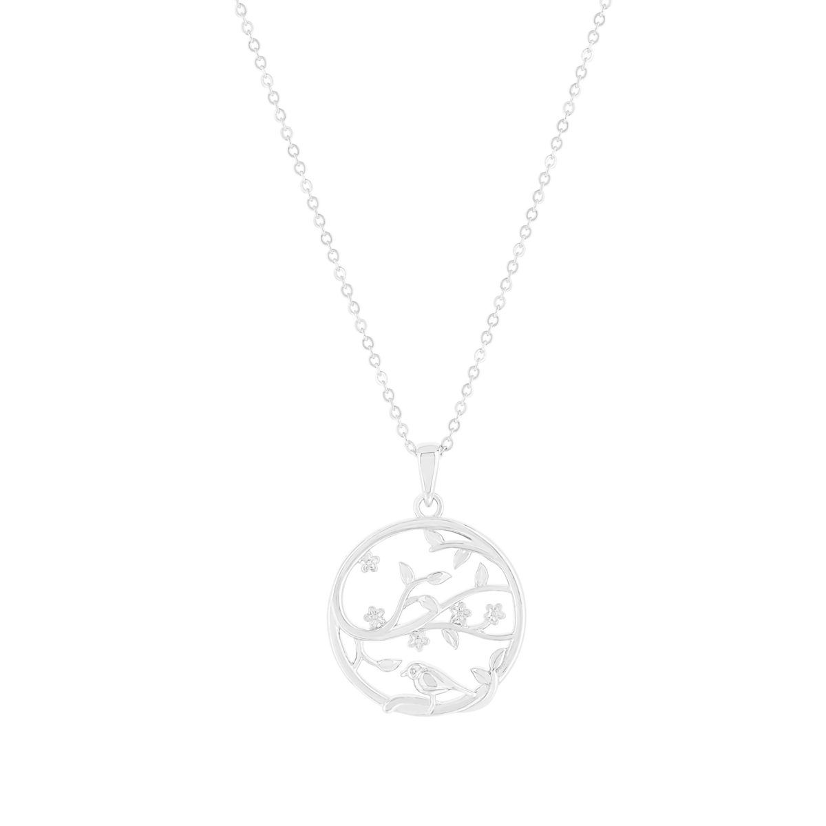 Collier argent 925 motif arbre 45cm