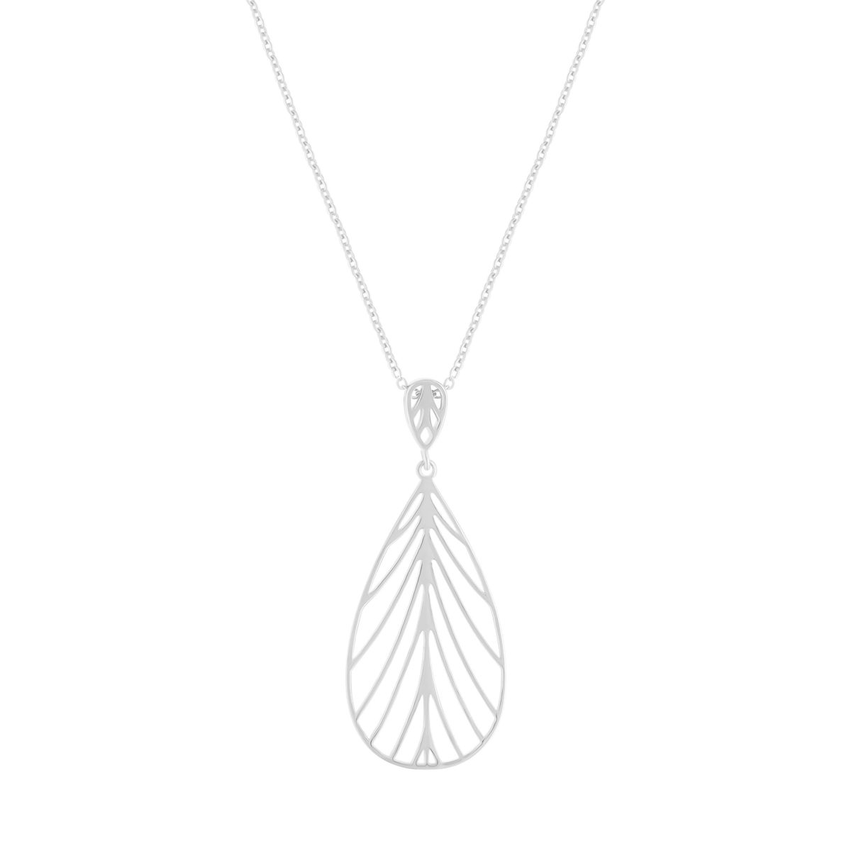 Collier argent 925 motif feuille 45cm