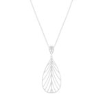 Collier argent 925 motif feuille 45cm - vue 1